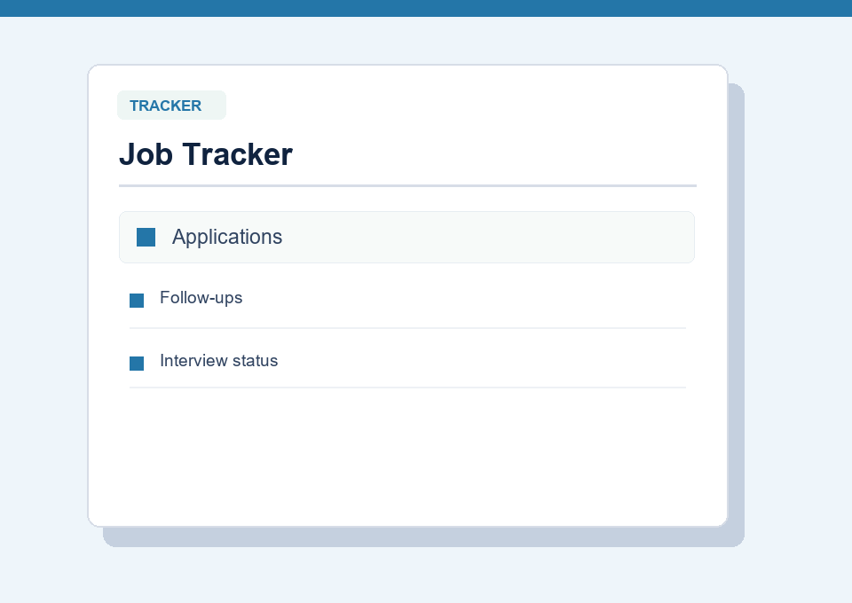 Job tracker spreadsheet preview