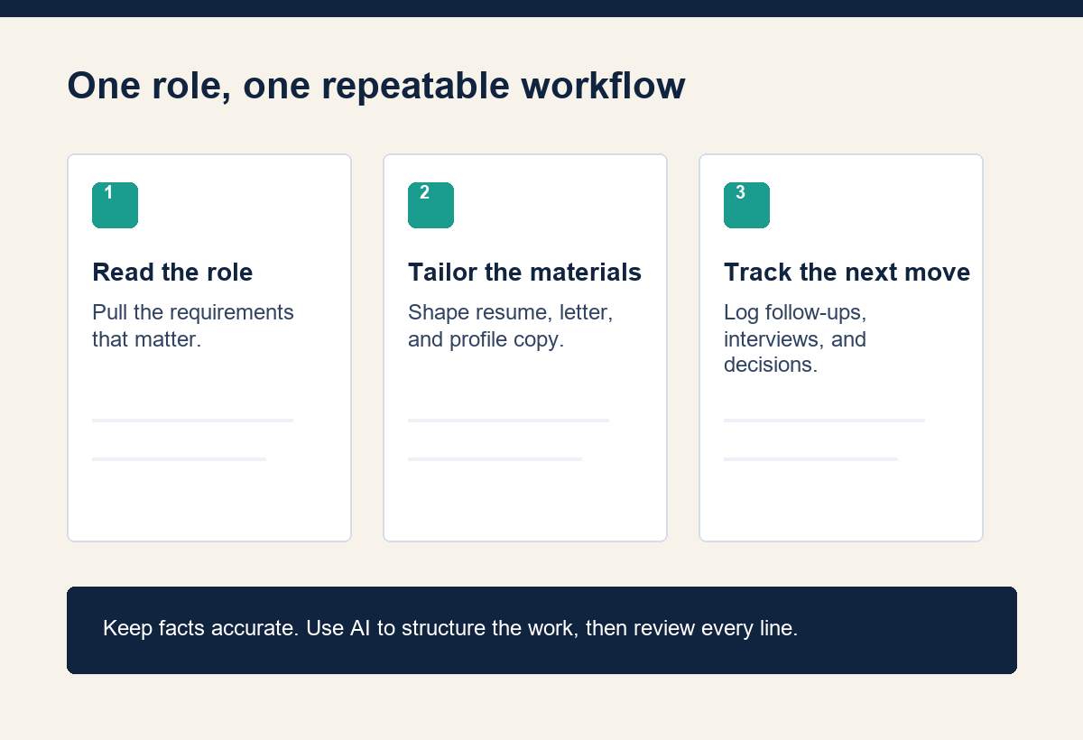 Three-step AI Job Kit workflow preview